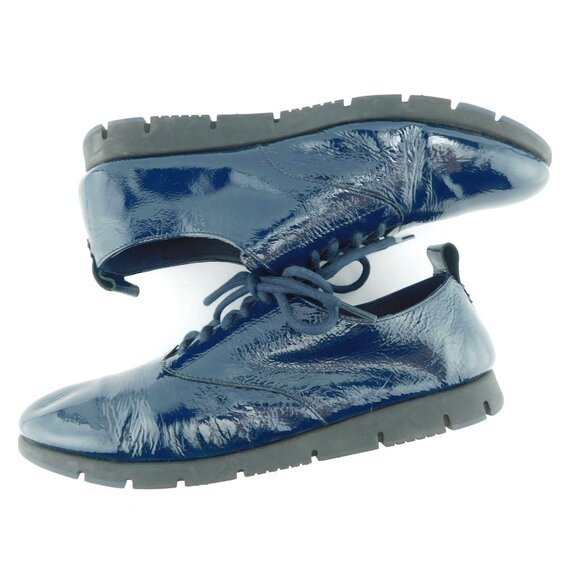 HOTTER Dark Blue Patent Lace Up Sneakers Oxfords Walking Shoes 9.5US / 41.5EU - Picture 4 of 7